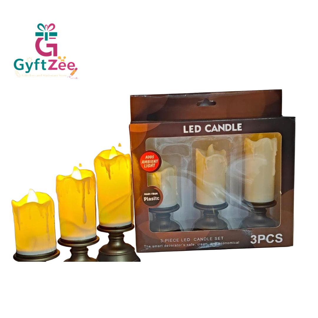 (3 Pieces) Flameless & Smokeless LED Decorative Candle Box