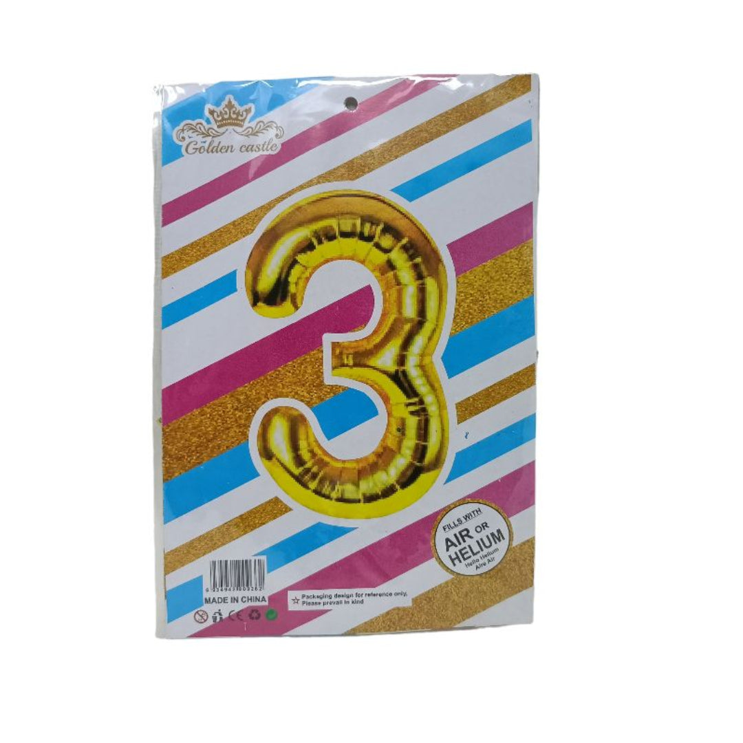 Foil/Helium 16” Balloon Number 3 for Age