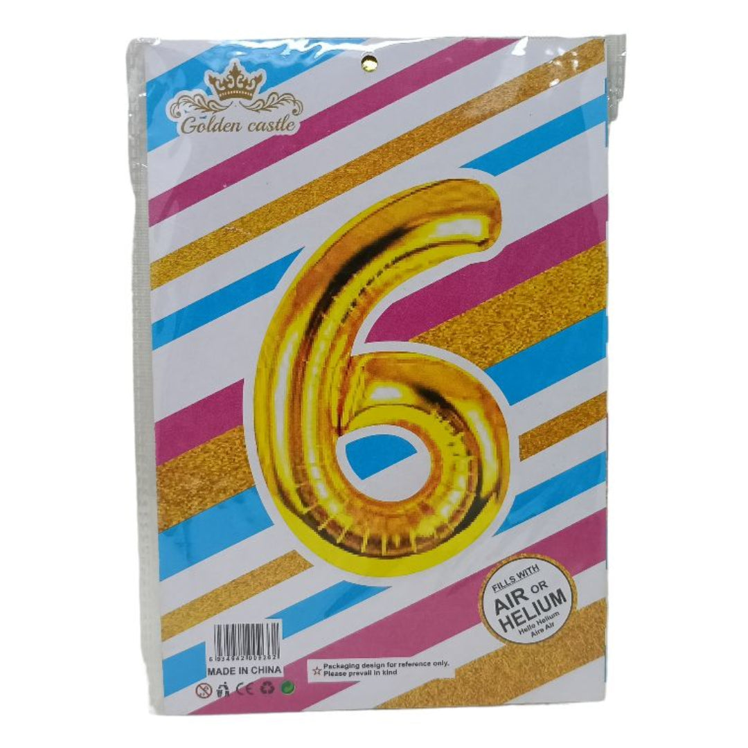 Foil/Helium 16” Balloon Number 6 for Age