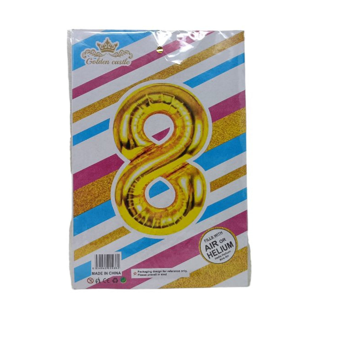 Foil/Helium 16” Balloon Number 8 for Age