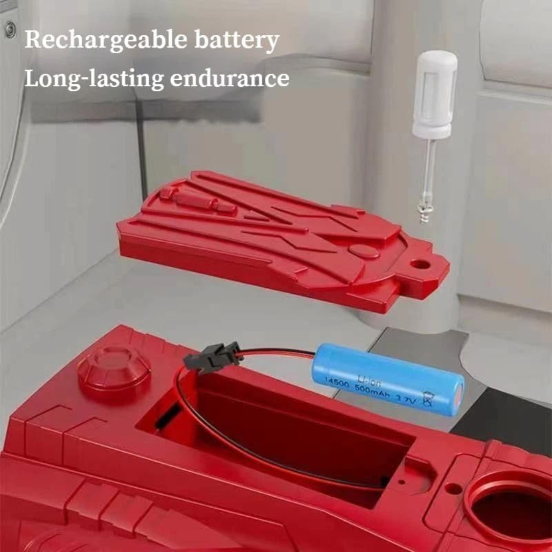 Iron Man LED Light Mask + Electric Arm Repeater Bomb Launcher Toy – Jellyshot Water Bullets