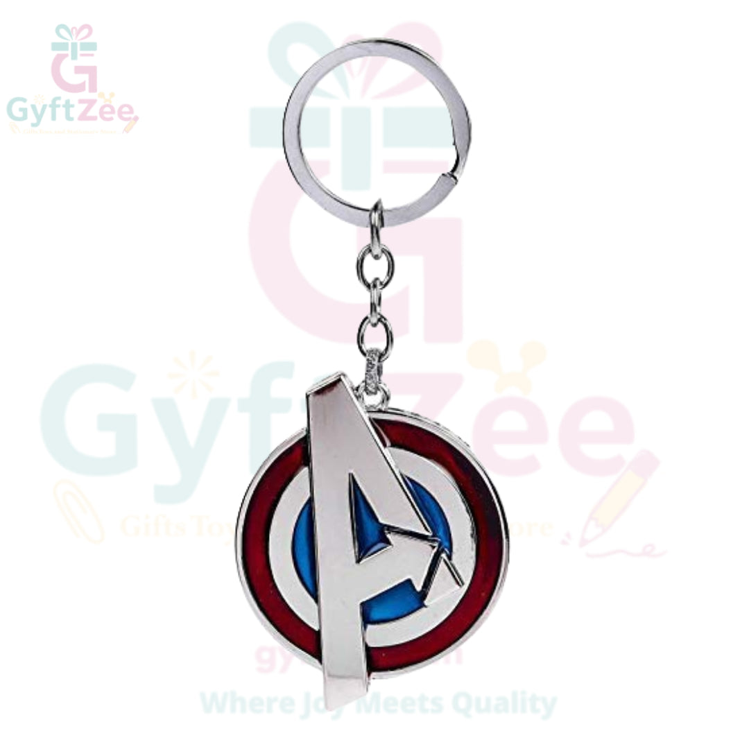 Avengers A-Logo Multicolor Metallic Keychain | Premium Marvel Keyring for Fans