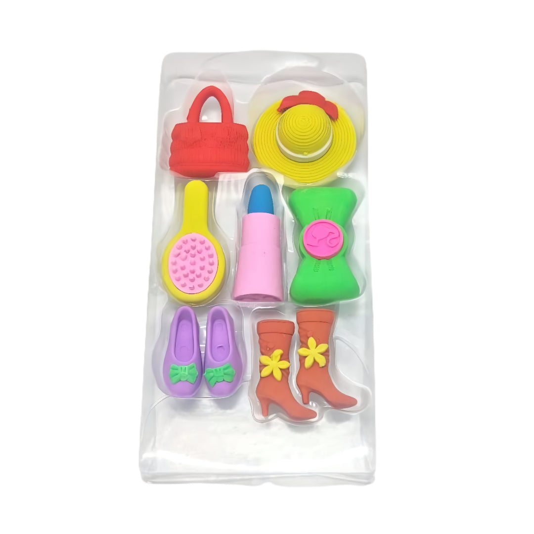 Eraser Barbie Set โ Magical Stationery Fun for Kids