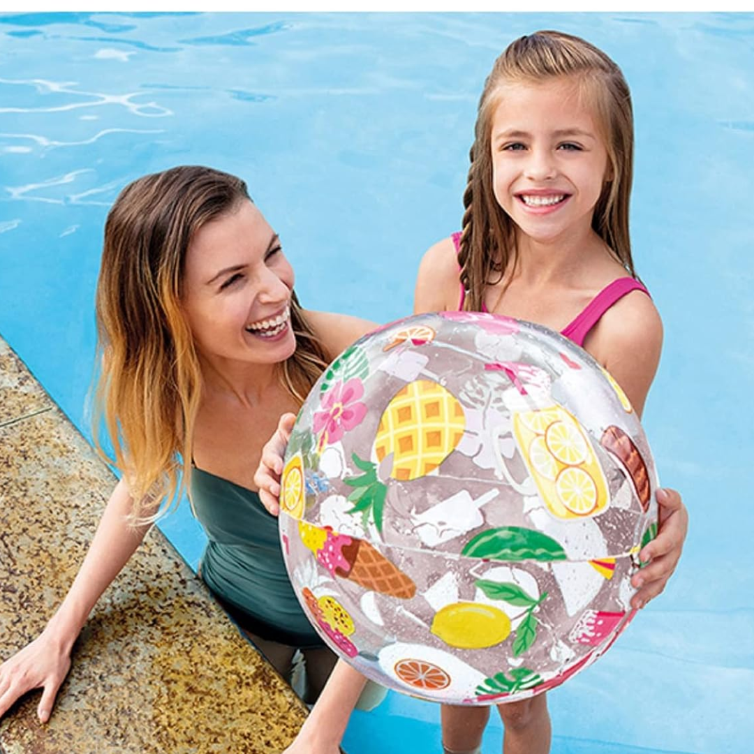 (Random Design, color, 1 pcs) Intex 20" Inflatable Beach Ball – Water Toy for Swimming Pool & Beach Fun