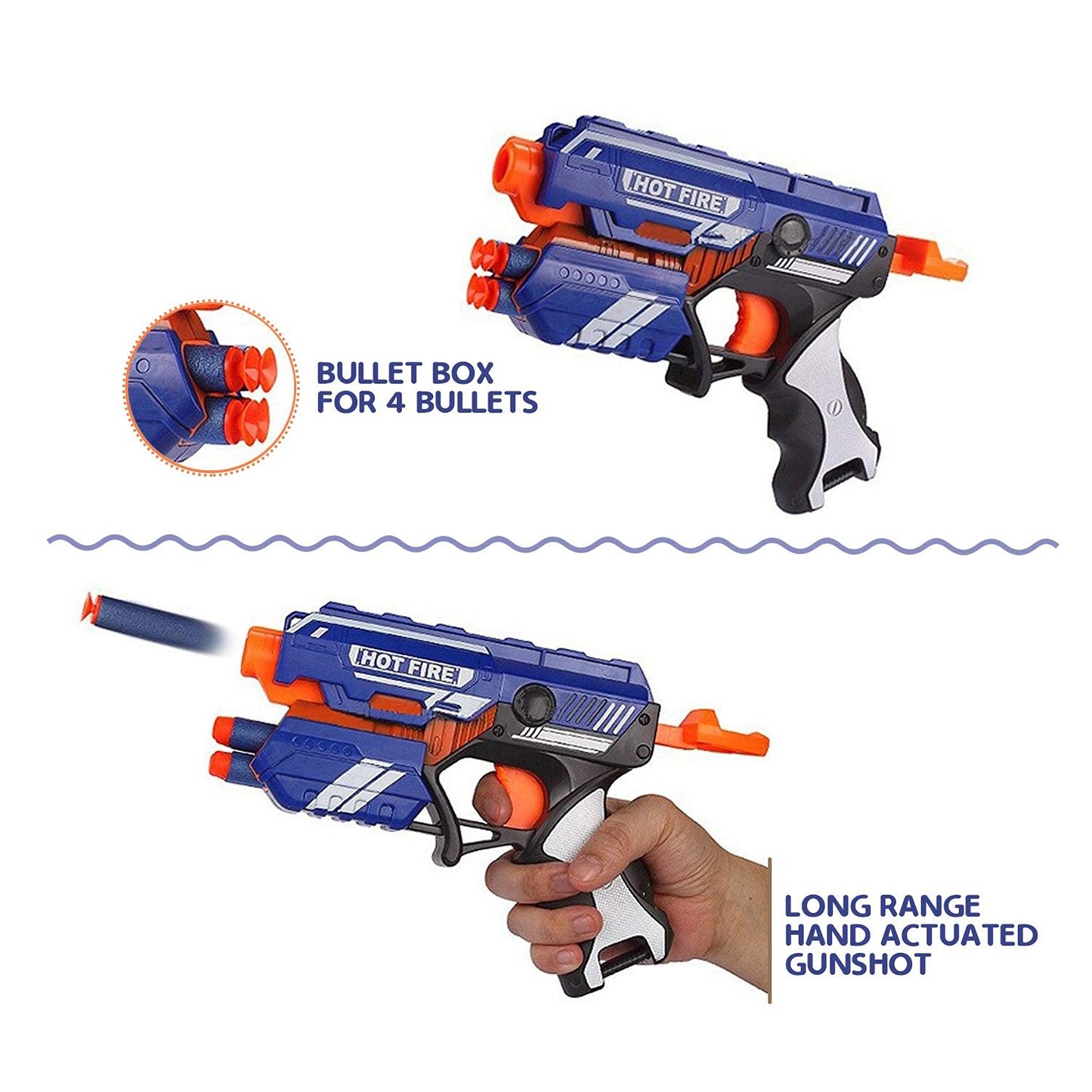 Blaze Storm Hot Fire Soft Bullet Gun – 10 Safe Foam Bullets