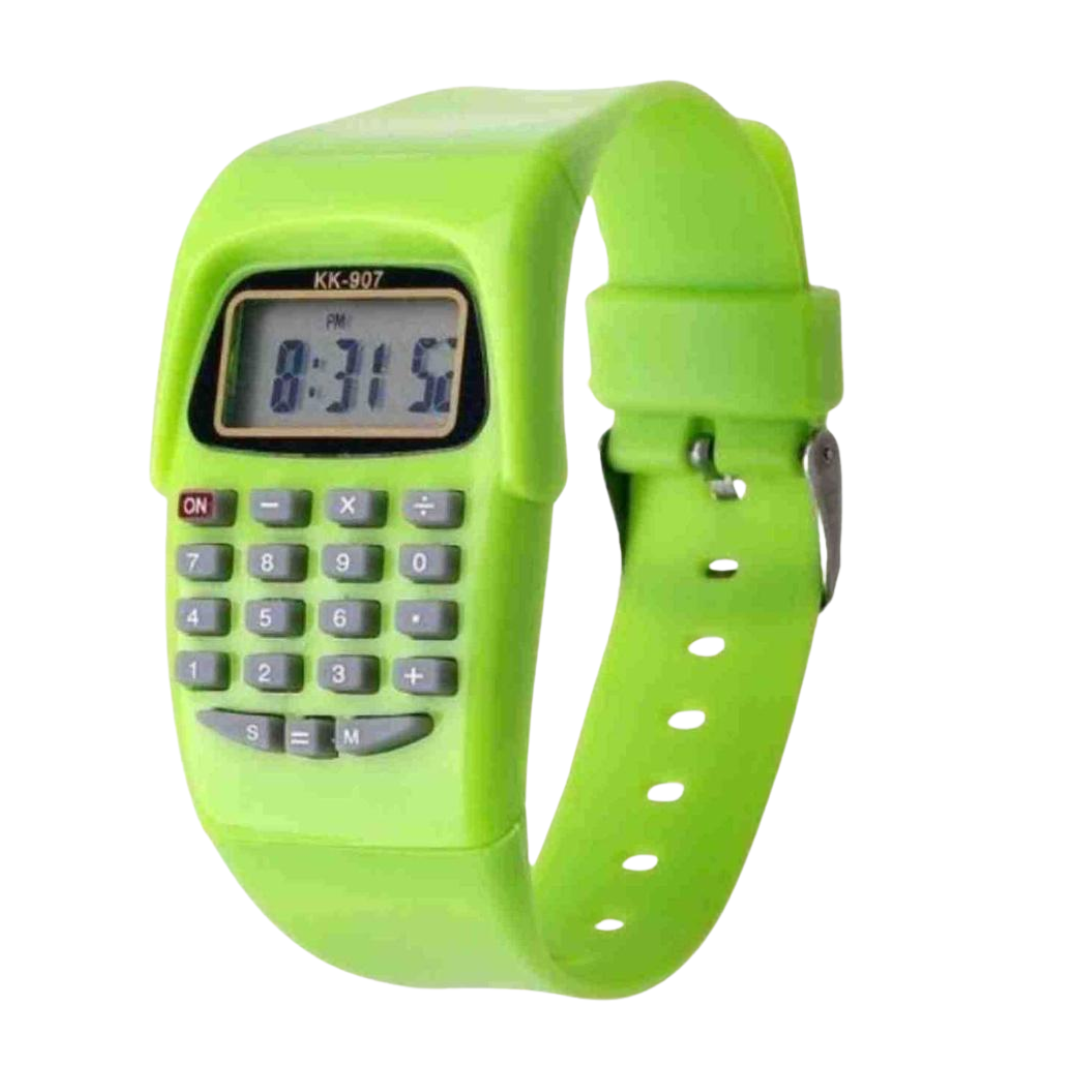 (Black color) Kids Digital Calculator Watch with Rubber Strap – Multi-Function Time & Maths
