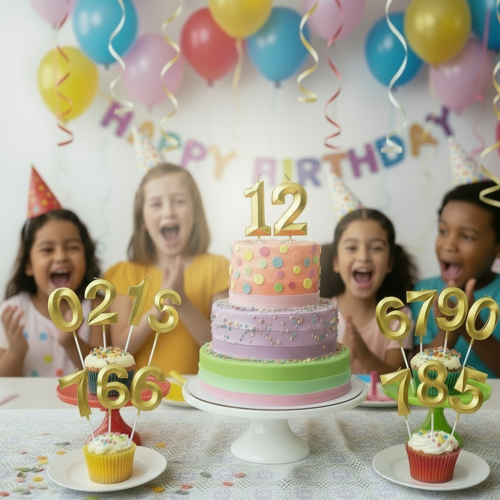 Number "12" Cake Topper Candle - Perfect for Birthday & Anniversary Celebrations