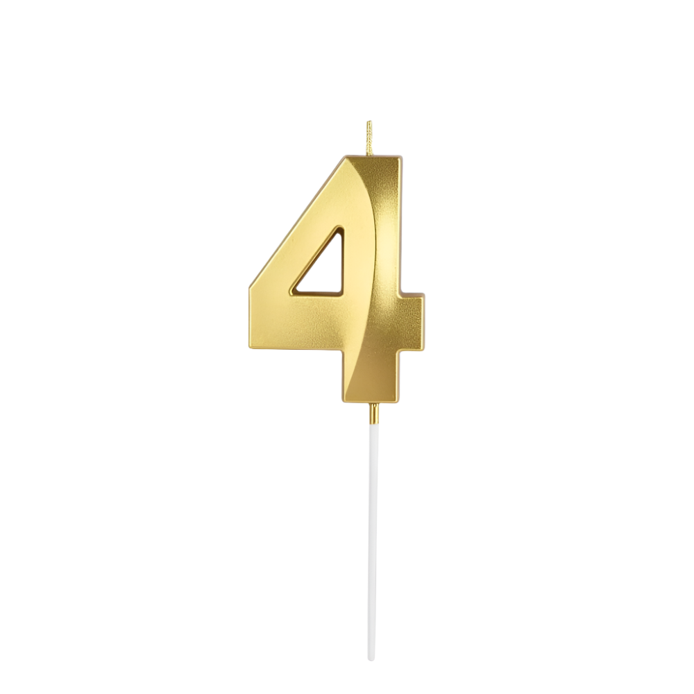 Number "4" Cake Topper Candle - Perfect for Birthday & Anniversary Celebrations