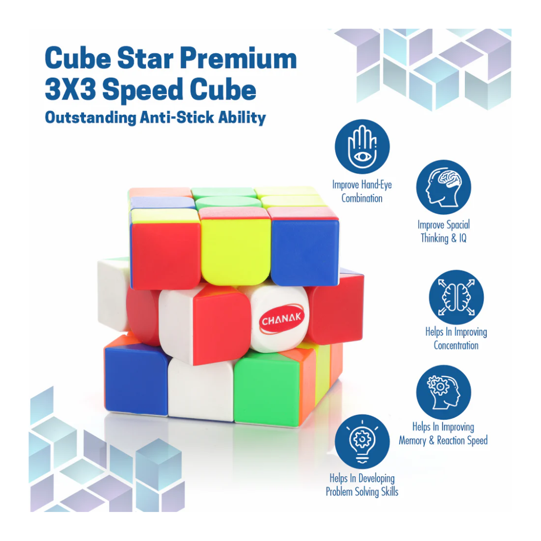 Cubestar 3x3 High-Speed Stickerless Cube | Smooth Puzzle | Brain Booster