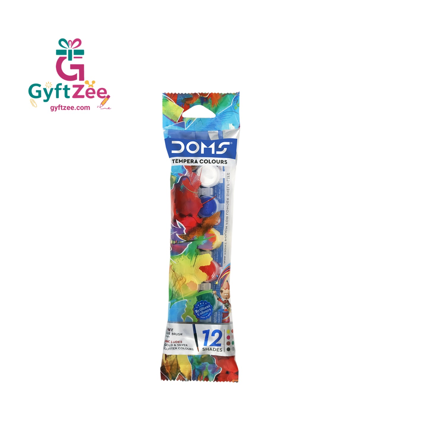 DOMS Tempera Colour 12 Shades - Vibrant Paints for Art, Crafts & Hobbyists