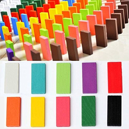 Colorful Domino Blocks 100 Piece Set for Kids | Safe Indoor Game Play and Fun