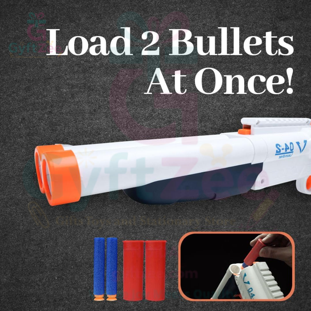 Blast Double Barreled Soft Blaster Gun - Trending
