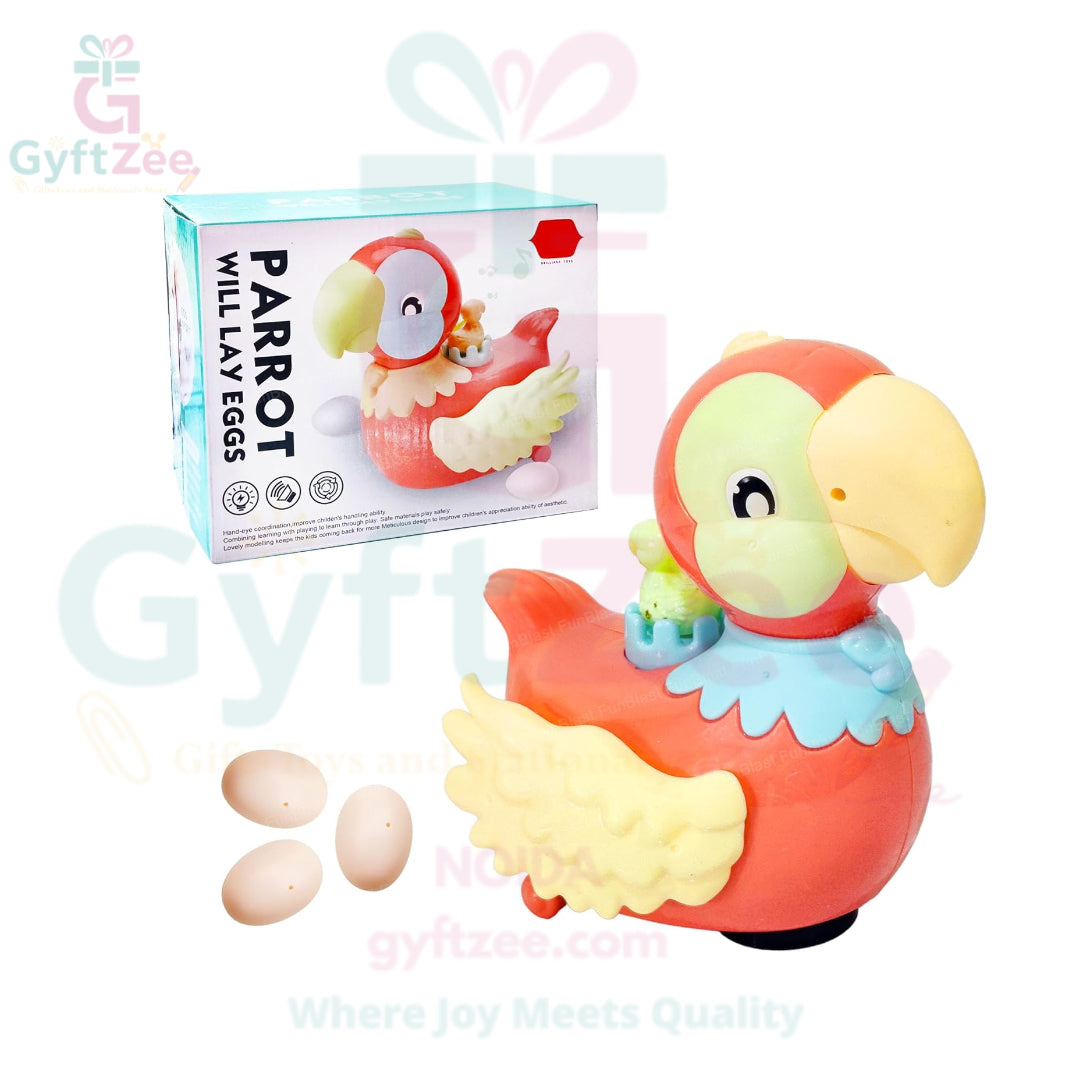 Egg-Laying Parrot Toy – Interactive Musical Bird with Walking
