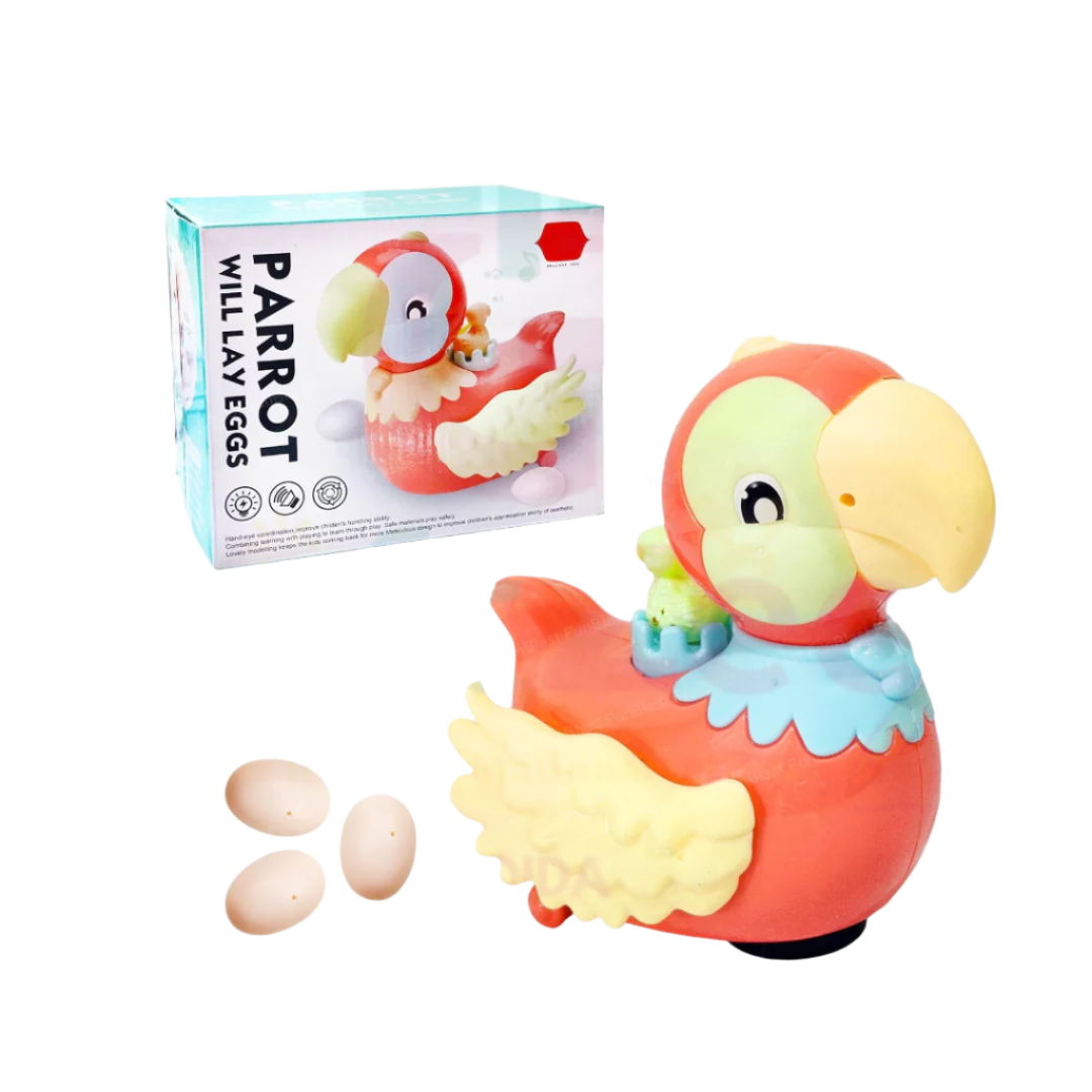 Egg-Laying Parrot Toy – Interactive Musical Bird with Walking