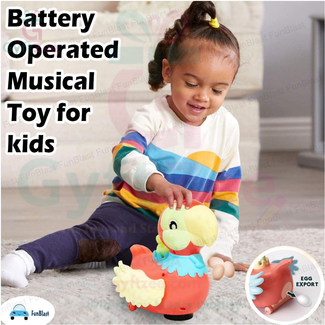 Egg-Laying Parrot Toy – Interactive Musical Bird with Walking