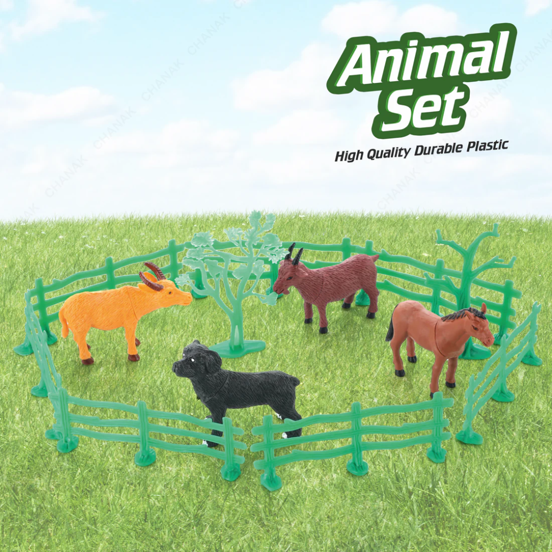 Farm Animal Toy Set for Kids โ Realistic Animals, Trees & Fences | Educational & Safe