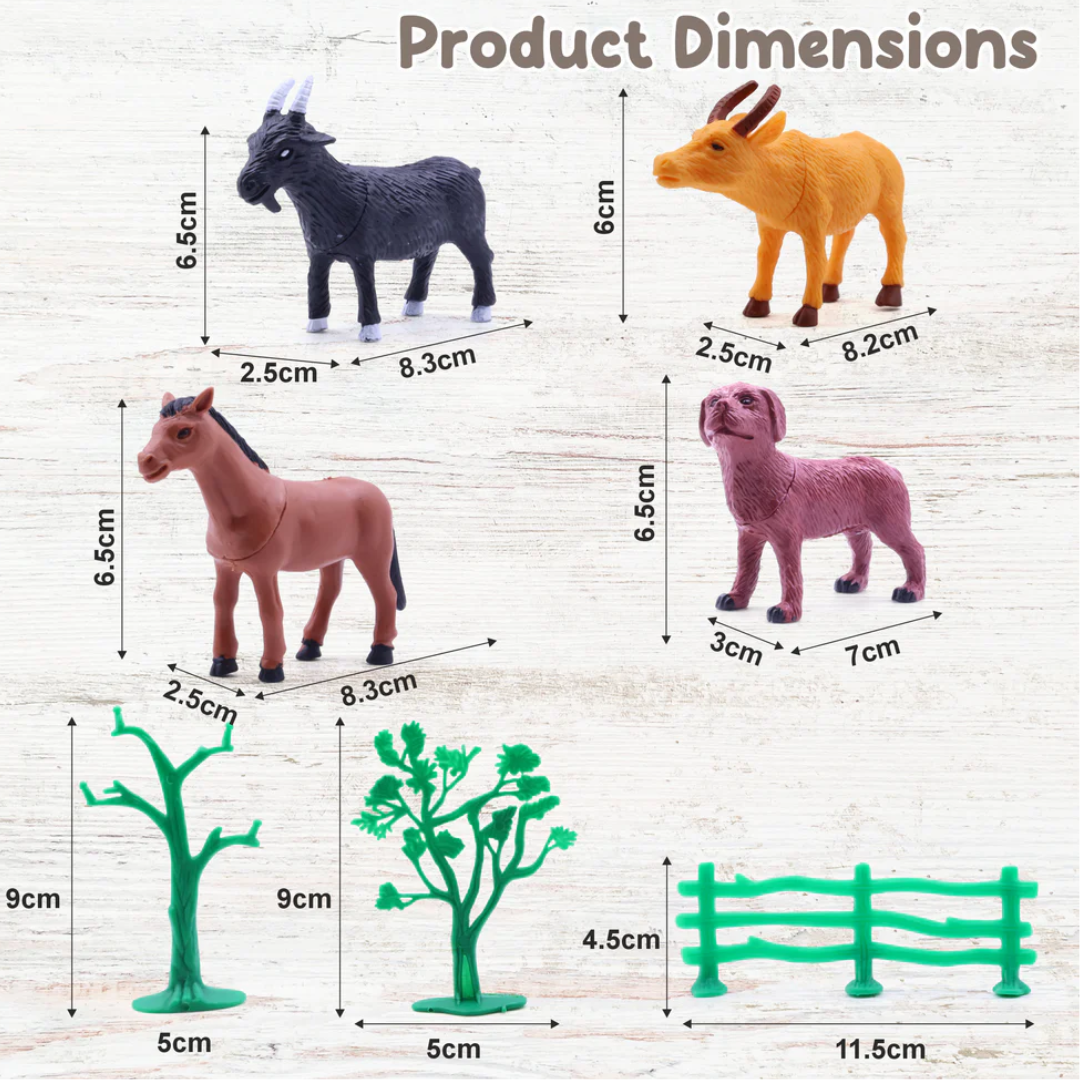 Farm Animal Toy Set for Kids โ Realistic Animals, Trees & Fences | Educational & Safe