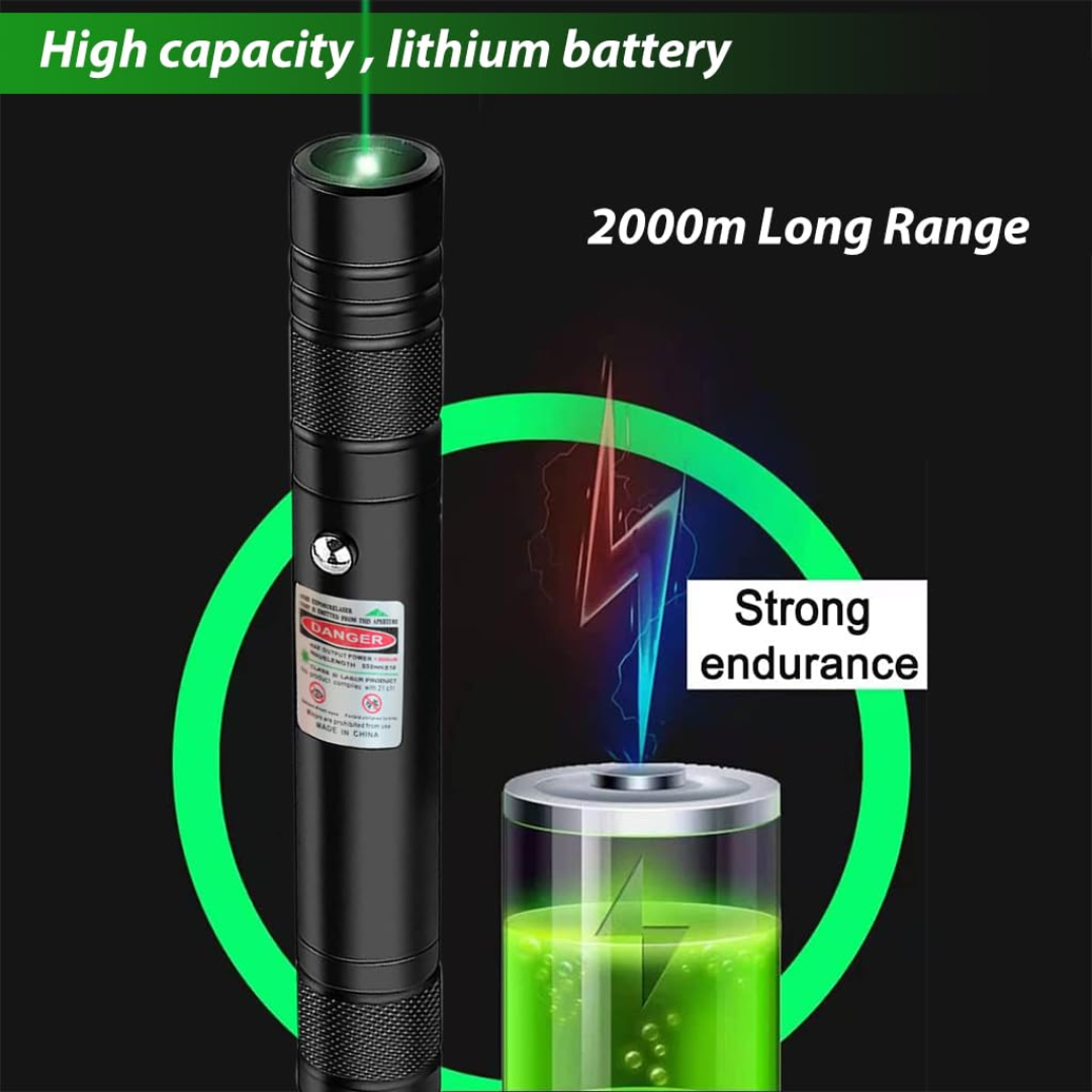 High-Power Green Laser Pointer – USB Rechargeable