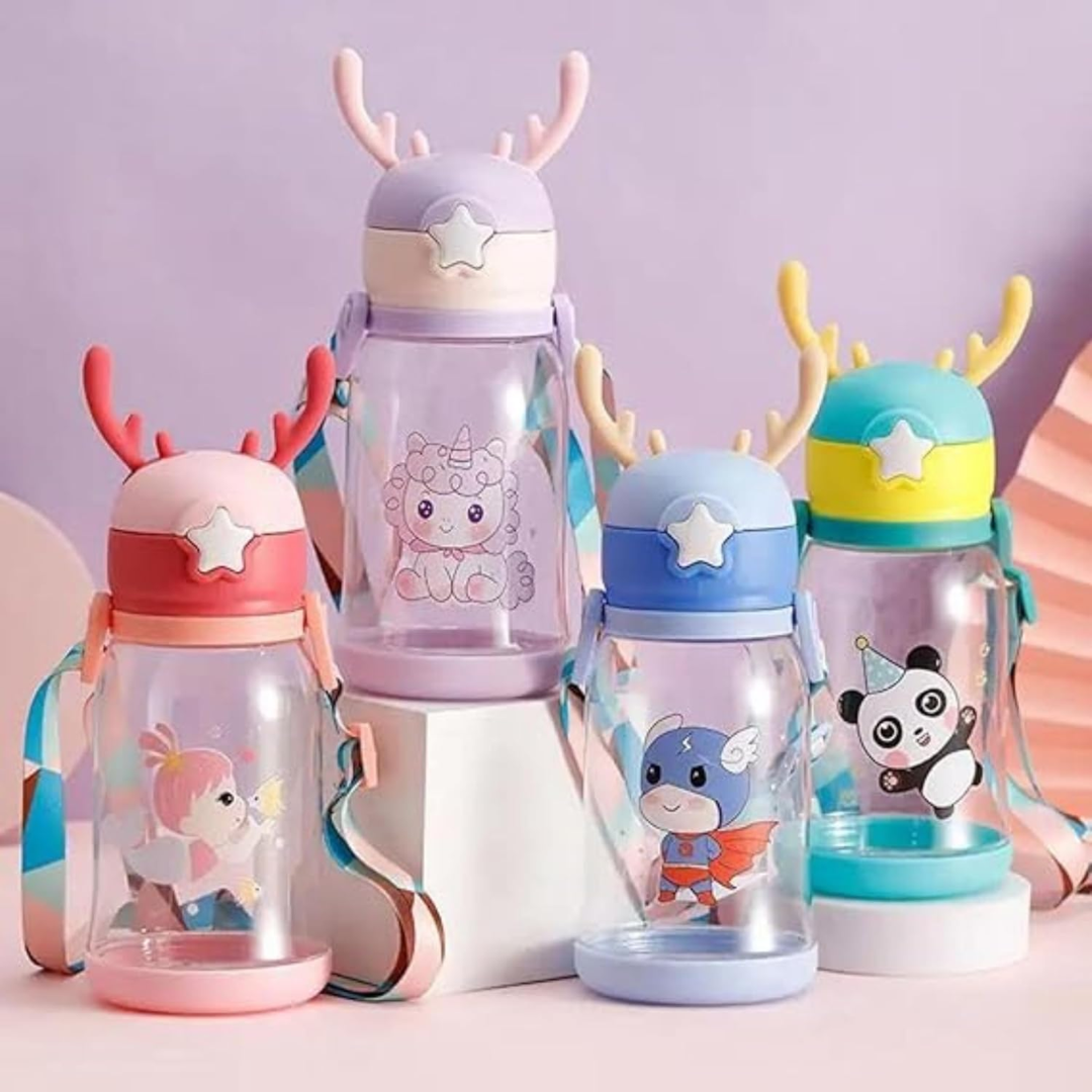 (1 pcs, Random color & design) HORN Bottle | Kid Friendly Hydration Bottle