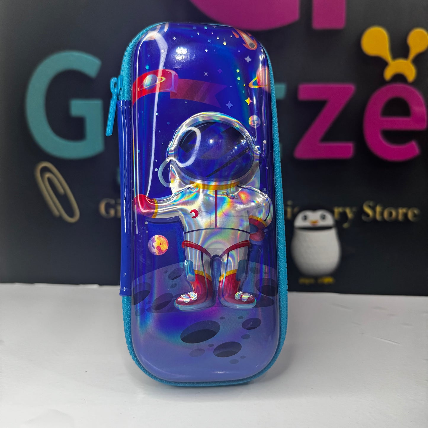 Pencil Case with Space 3D Character Print