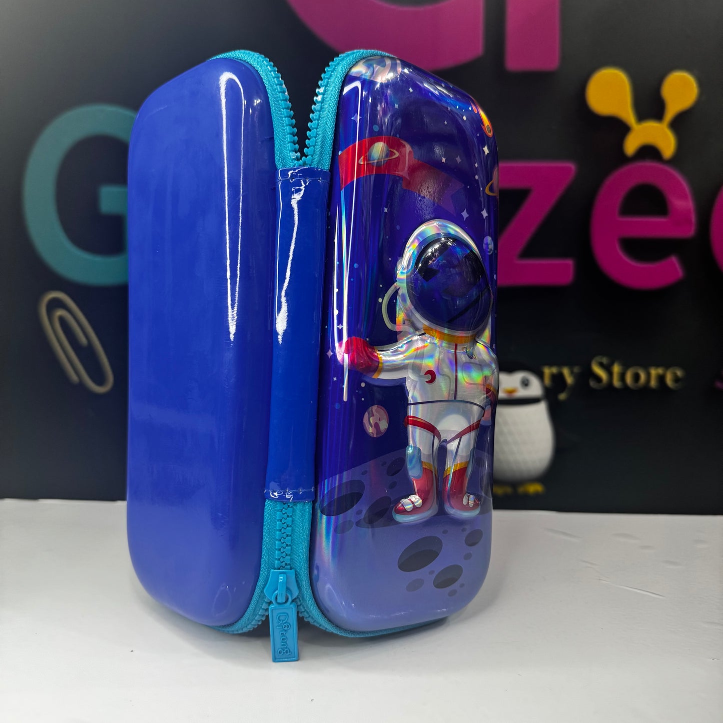 Pencil Case with Space 3D Character Print