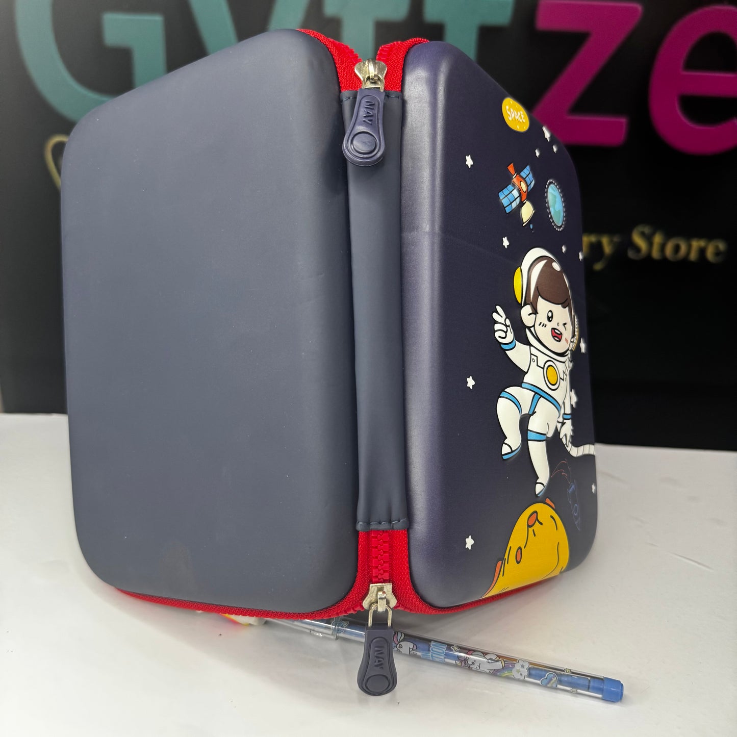 3D Embossed BIG Pencil Case - Multi-Use Stationery & Cosmetic