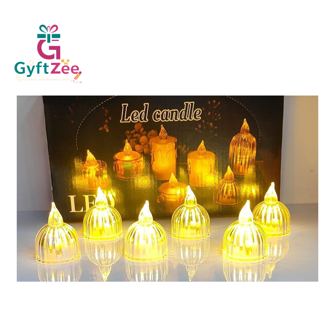 Smokeless LED Candle – Small Shape Transparent Look (1 Piece)