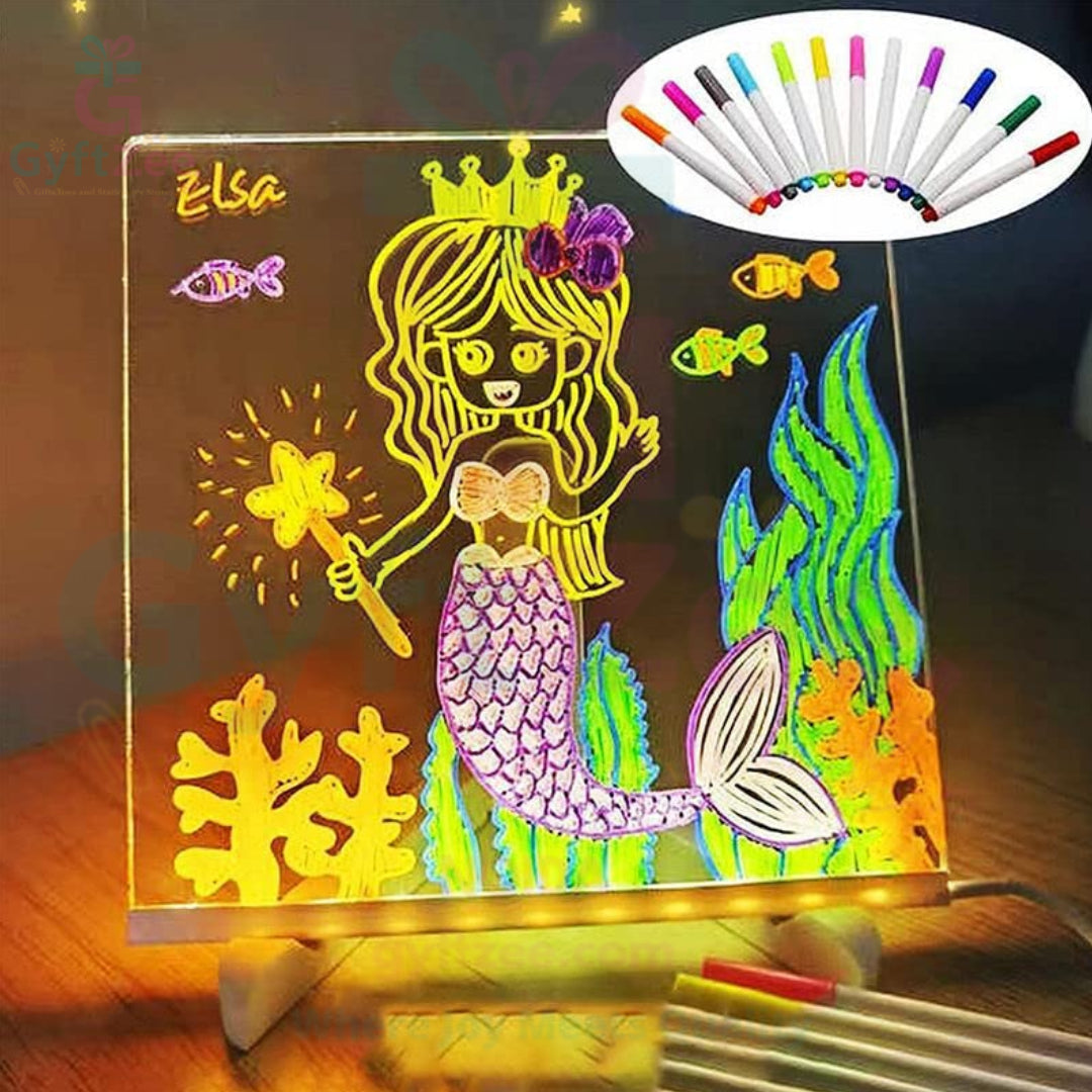 DIY 3D Acrylic Writing Pad 6"x6" โ Rewritable Message Board - Kids