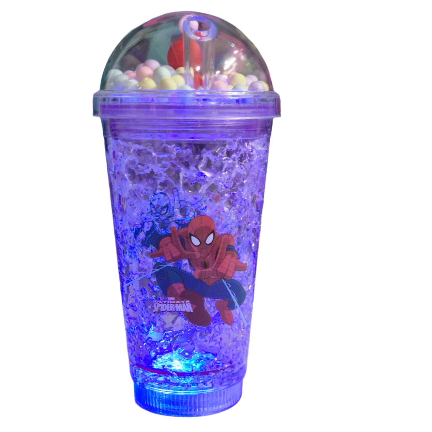 Transparent Glass Sipper for Girls – 500ml, Leak-Proof, LED Glow Effect
