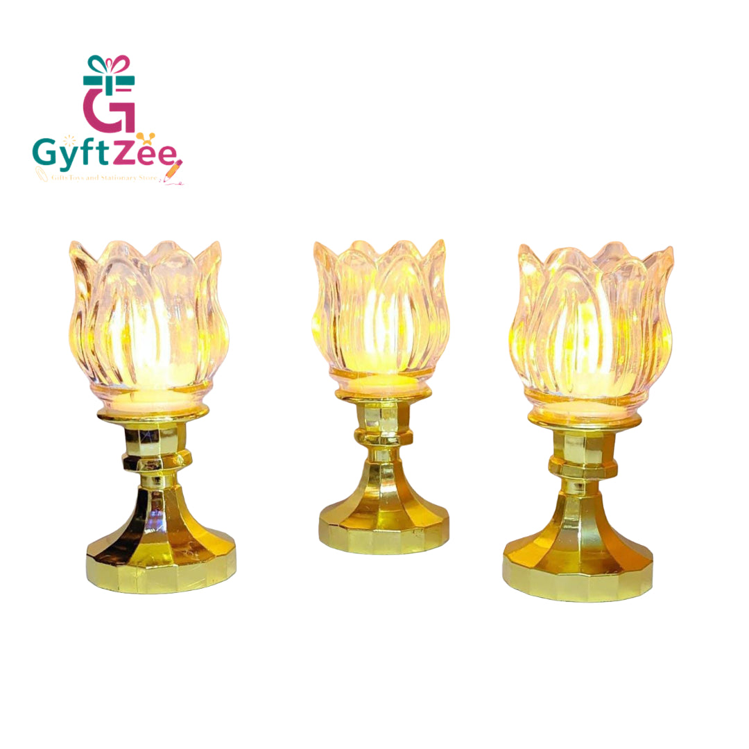 Lotus Flower Shape Candle LED - Decorative Item for Diwali (1 Piece)