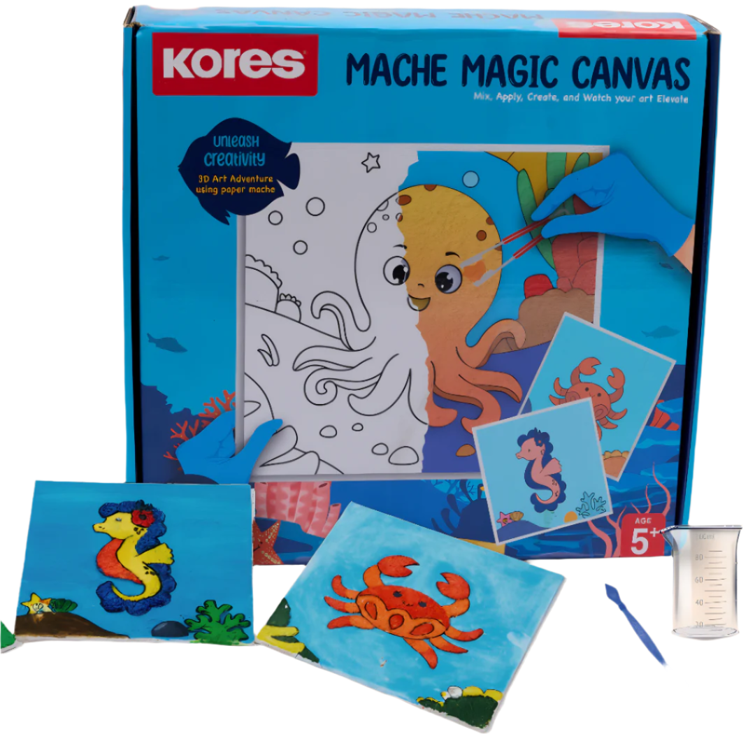 Mache Magic Canvas Art Kit | DIY Craft Set for Kids 5+ | Creative Paper Mache Crafting Kit