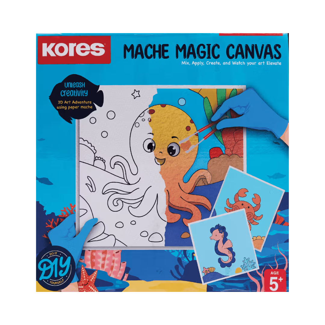 Mache Magic Canvas Art Kit | DIY Craft Set for Kids 5+ | Creative Paper Mache Crafting Kit