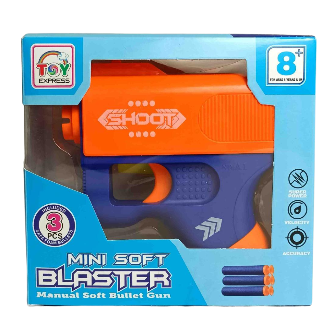 Mini Soft Bullet Gun Toy for Kids 6+ | 3 Foam Darts | Safe, Fun & Easy to Use