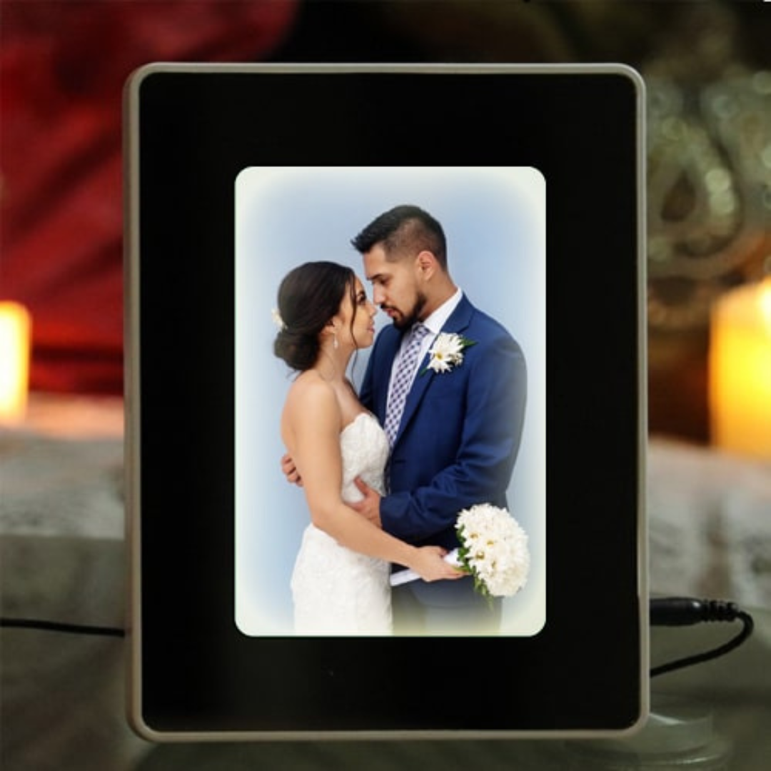 2-in-1 Magic Mirror & Photo Frame – 6x8 inch, Rectangular, White