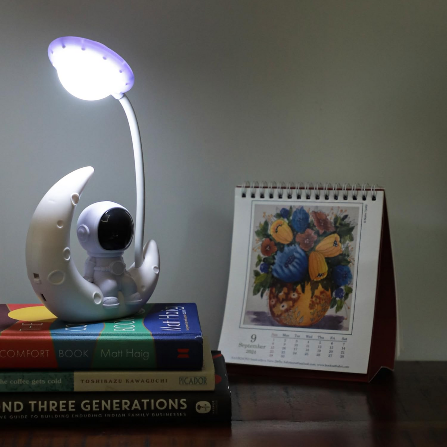 Kids Space Moon Astronaut LED Lamp – USB Charging Study & Night Desk Light