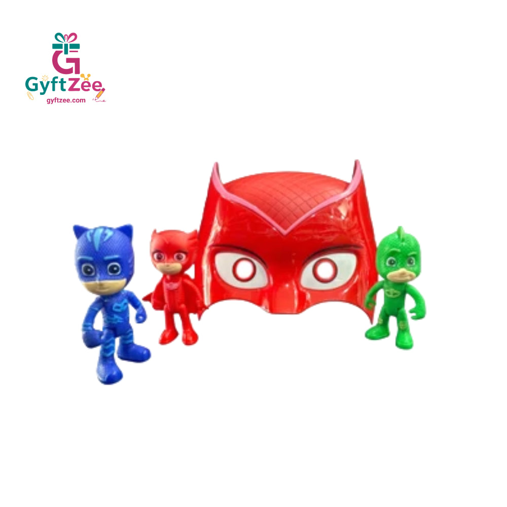 Superhero PJ Masks Toy Set - 3 Figurines with 1 Mask Playset