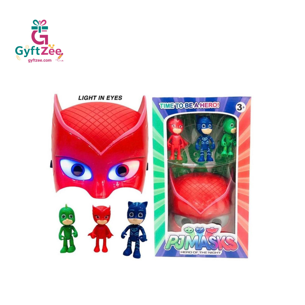 Superhero PJ Masks Toy Set - 3 Figurines with 1 Mask Playset