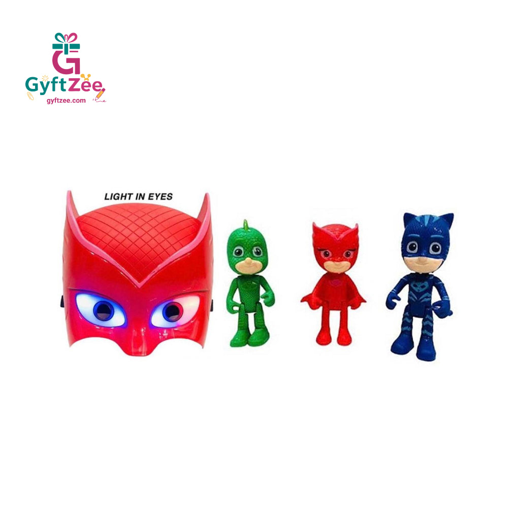 Superhero PJ Masks Toy Set - 3 Figurines with 1 Mask Playset