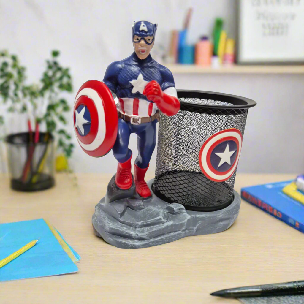 Superhero Polyresin Pencil Holder – Premium Stationery Organizer & Unique Gift
