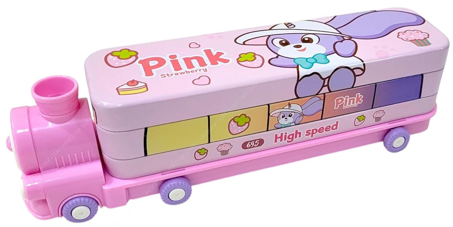 Train Engine Pencil Box – Double Layer Storage for Kids