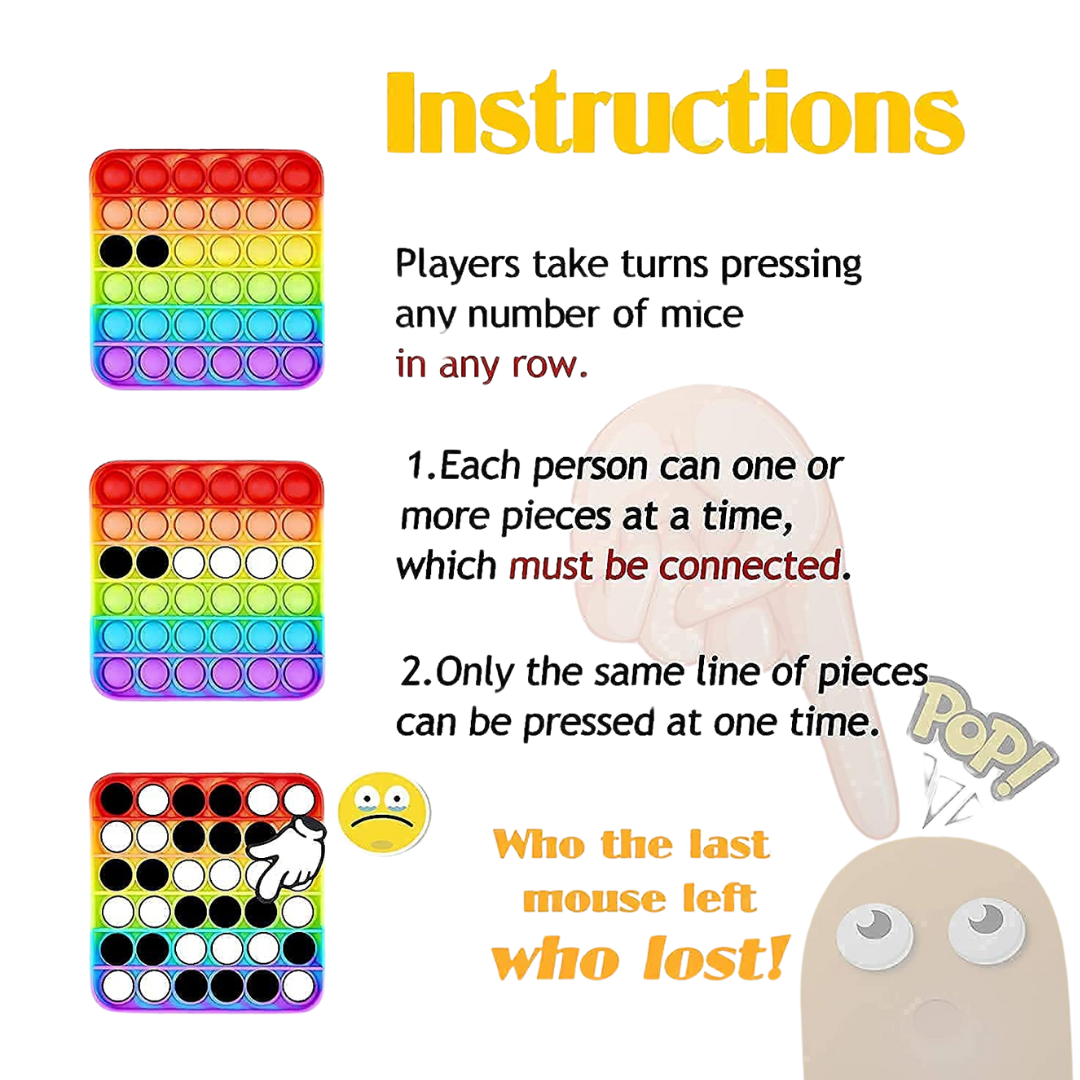 (Random design, 1 pcs) Pop IT Fidget Toy - Fun Sensory Game for Kids
