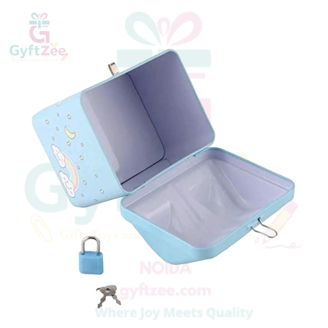 (Random color) Unicorn House Piggy Bank with Lock & Key | Return Gift