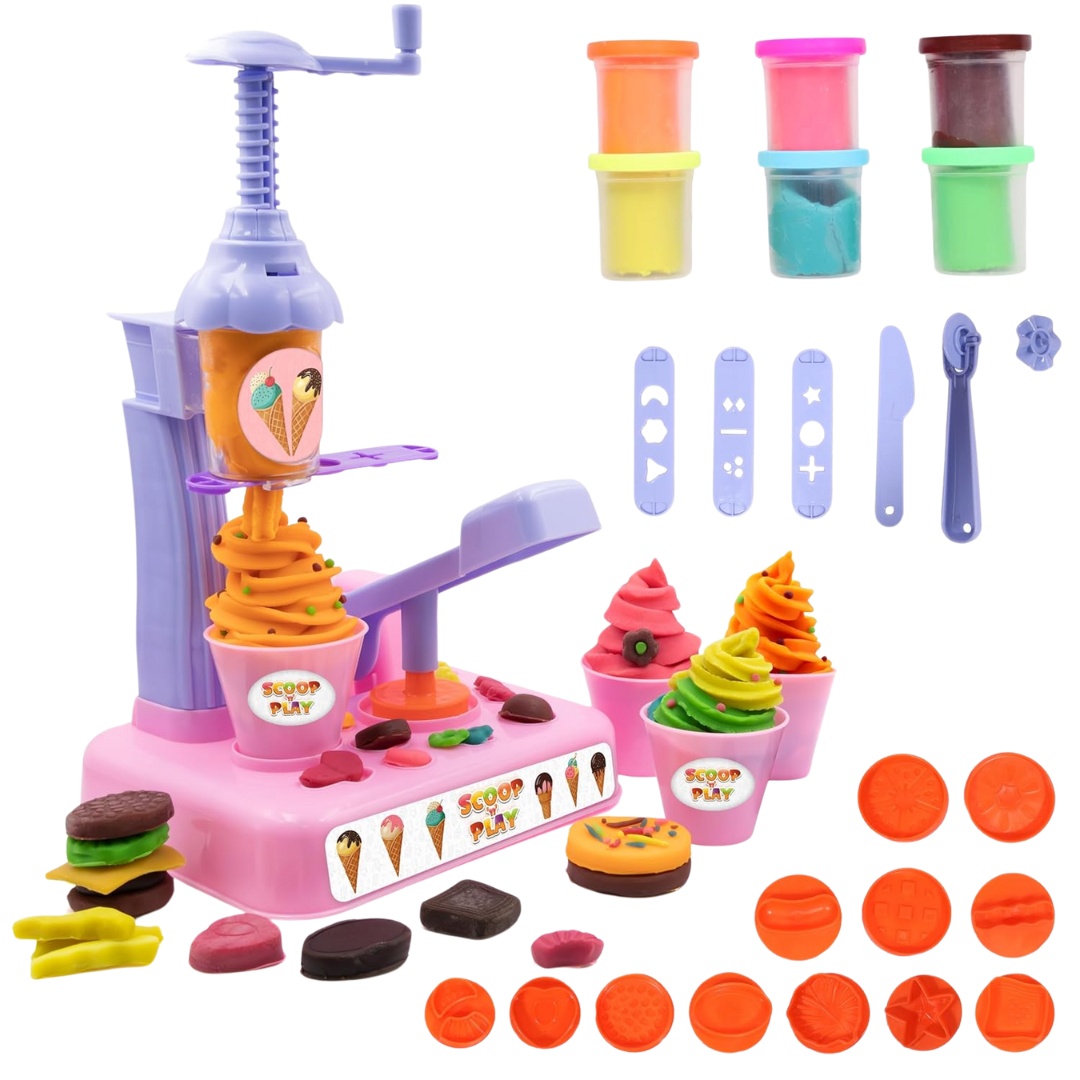Ice Cream Maker Play Dough Set for Kids | Creative Kitchen Role Play