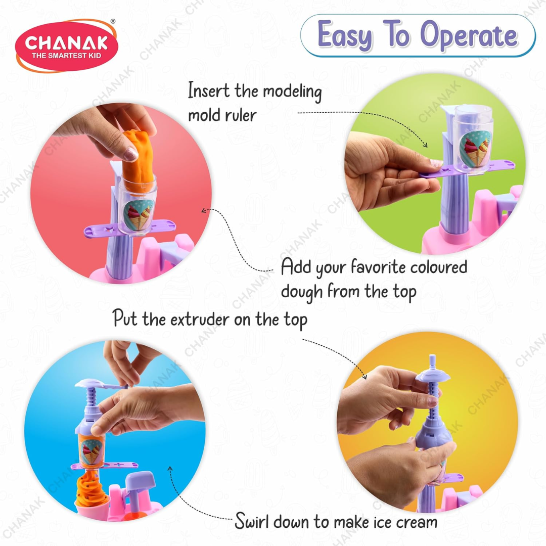 Ice Cream Maker Play Dough Set for Kids | Creative Kitchen Role Play