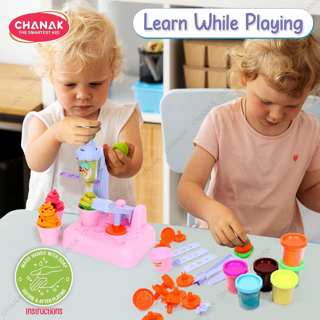 Ice Cream Maker Play Dough Set for Kids | Creative Kitchen Role Play