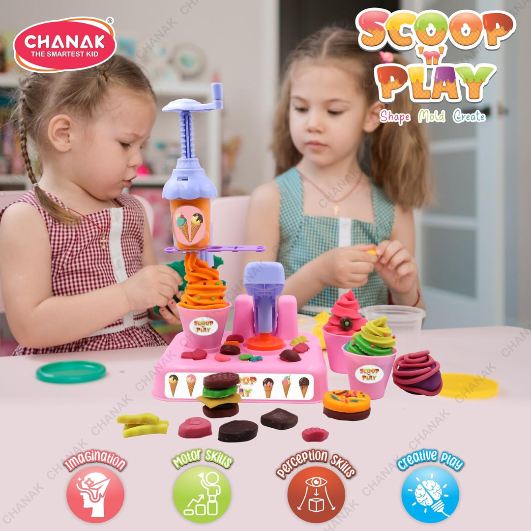 Ice Cream Maker Play Dough Set for Kids | Creative Kitchen Role Play