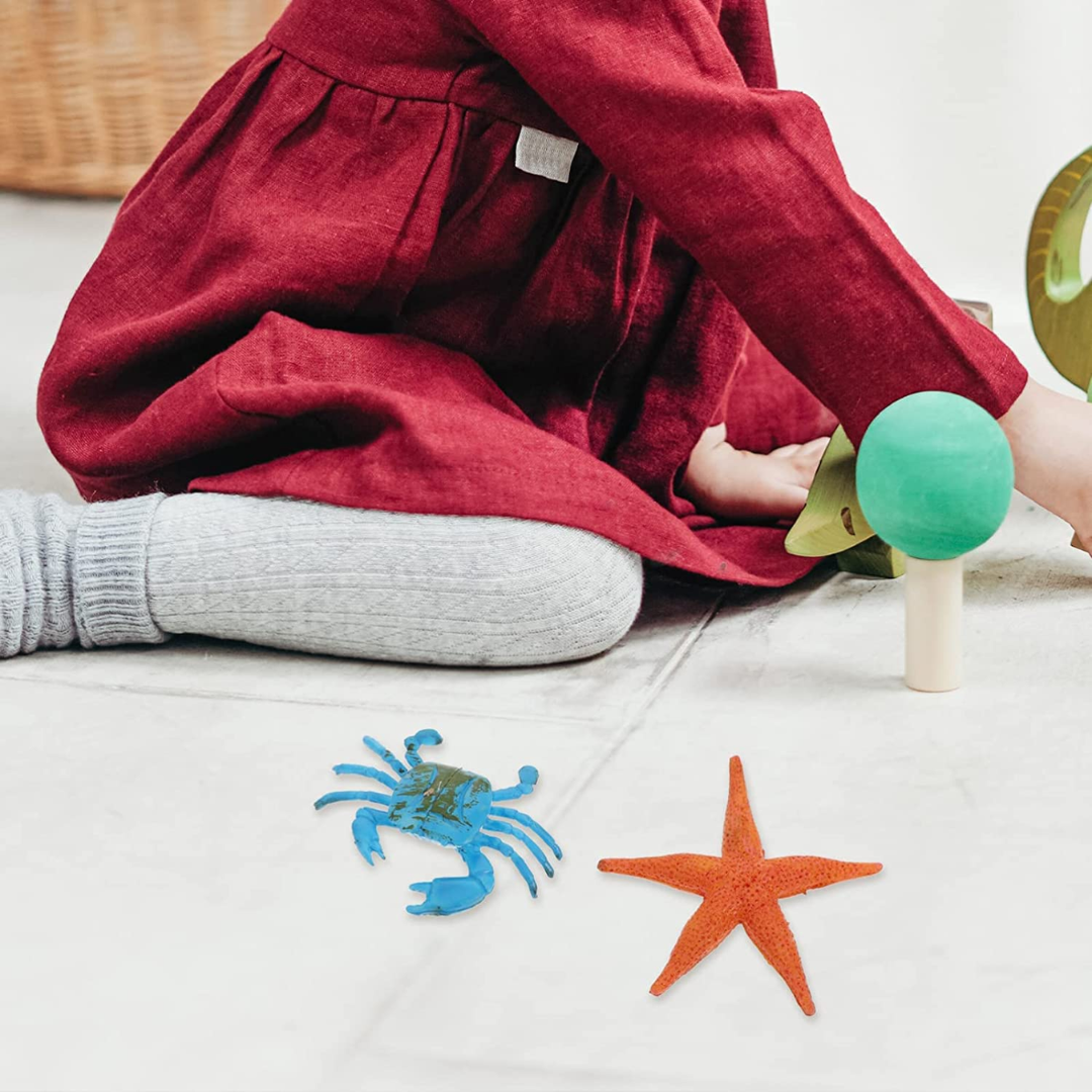 (Random animals) Underwater Ocean Animal Toy Set – 6 Pcs Marine Sea Creatures for Kids