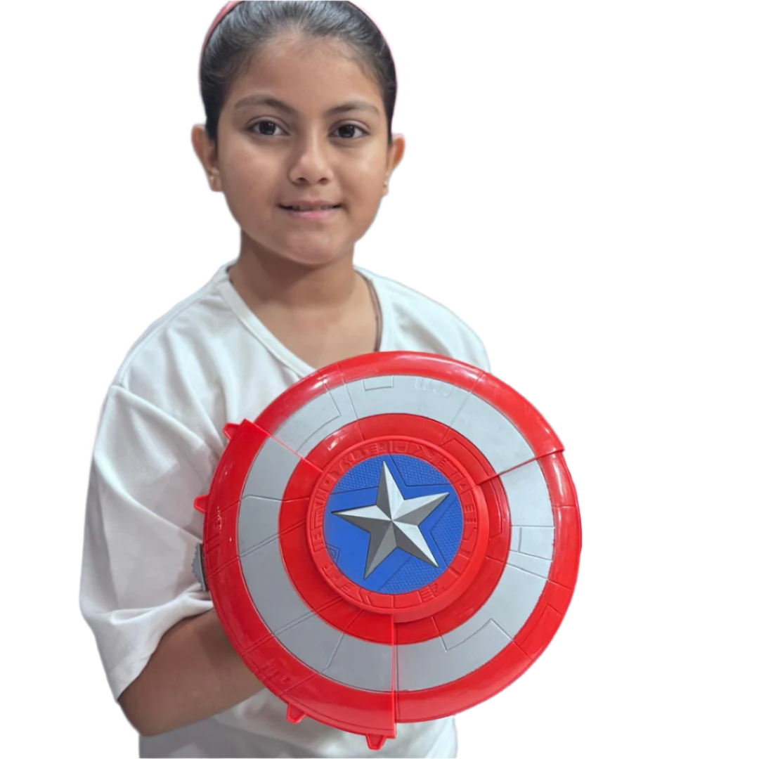 Space Battle Cannon Shield Toy Gun – Captain America Soft Bullet Blaster with Shield