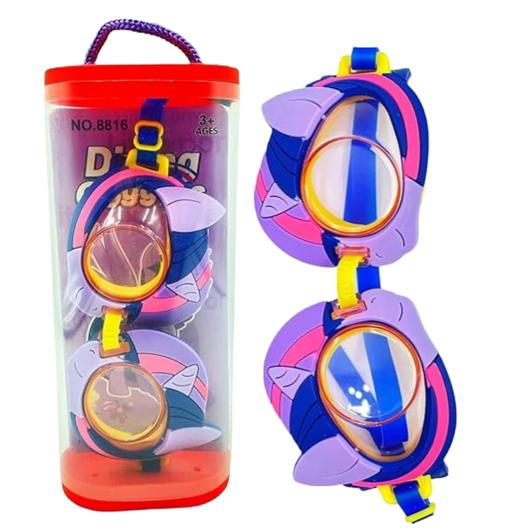 (1 pcs, random design) Kids Swimming Goggles (Age 3-8) | Anti-Fog, UV Protection