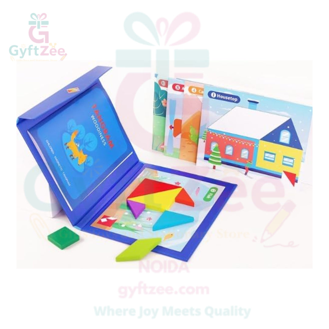 Brain Booster Magnetic Tangram Puzzle for Kids - Educational & Fun
